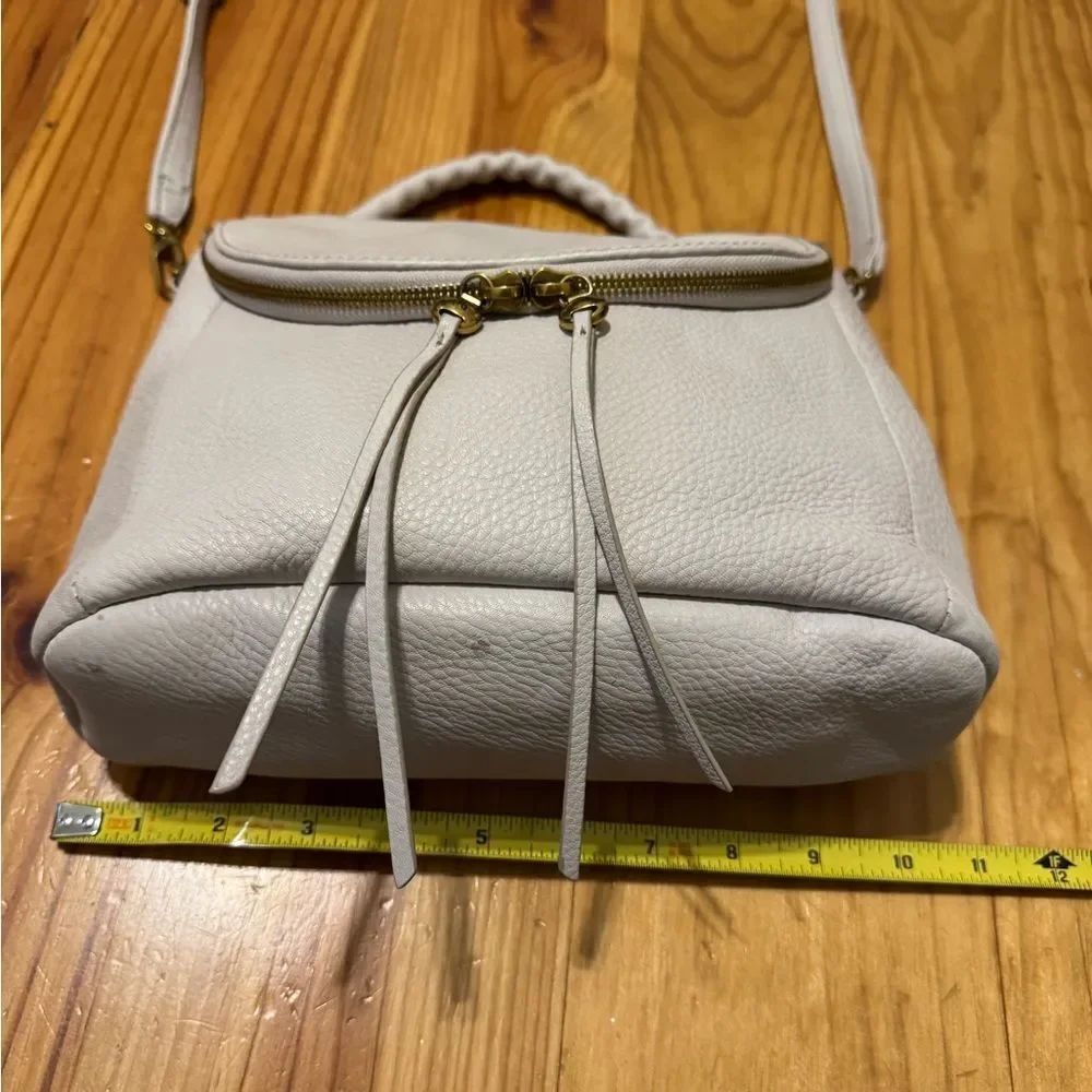HOBO Fern Top Handle Satchel White Leather Crossbody Bag Convertible Handbag